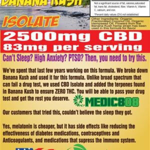 2500mg Banana Kush Isolate CBD Oil